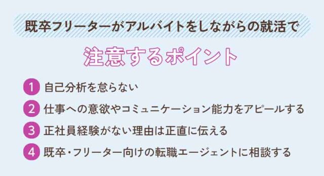 既卒フリーターがアルバイトをしながらの就活で注意するポイント