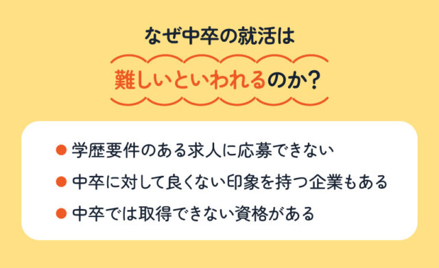 なぜ中卒の就活は難しいといわれるのか？