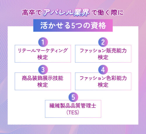 高卒でアパレル業界で働く際に活かせる5つの資格