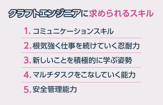 クラフトエンジニアに求められるスキル