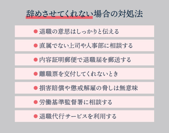 辞めさせてくれない場合の対処法