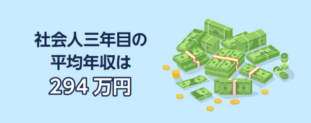 社会人三年目の平均年収は約294万円