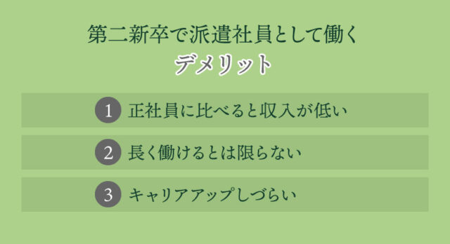 第二新卒で派遣社員として働くデメリット