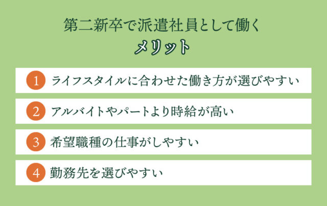 第二新卒で派遣社員として働くメリット