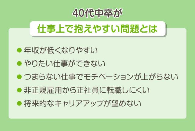 40代中卒が仕事上で抱えやすい問題とは