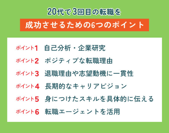 20代で3回目の転職を成功させるための6つのポイント