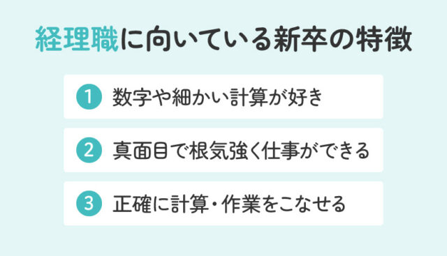 経理職に向いている新卒の特徴