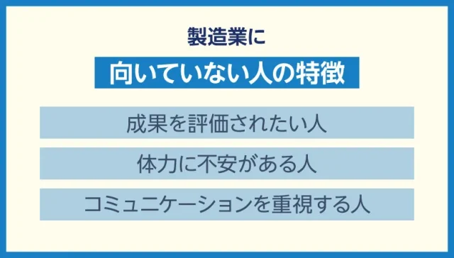 製造業に向いていない人の特徴