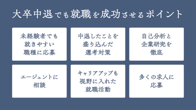 大卒中退でも就職を成功させるポイント