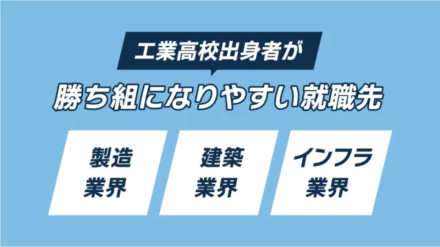 工業高校出身者が勝ち組になりやすい就職先