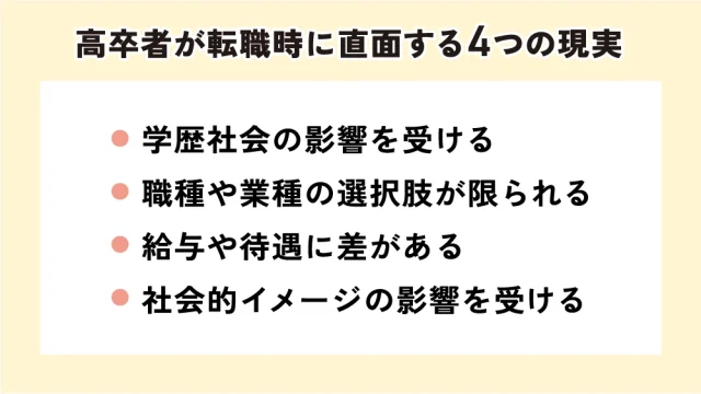 高卒者が転職時に直面する4つの現実