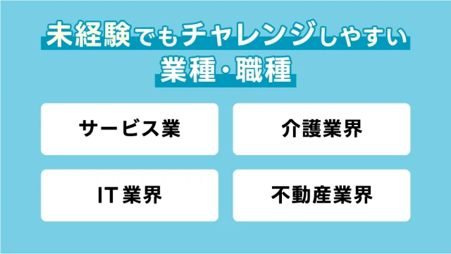 未経験でもチャレンジしやすい業種・職種