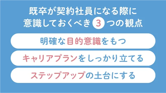 既卒が契約社員になる際に意識しておくべき3つの観点