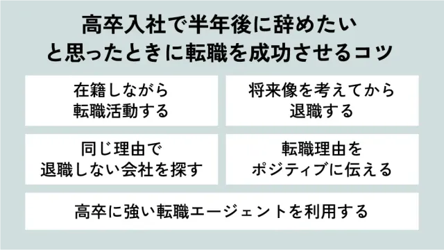 高卒入社で半年後に辞めたいと思ったときに転職を成功させるコツ