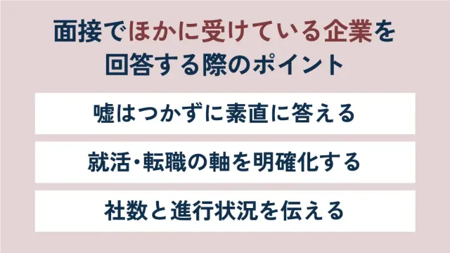 面接でほかに受けている企業を回答する際のポイント