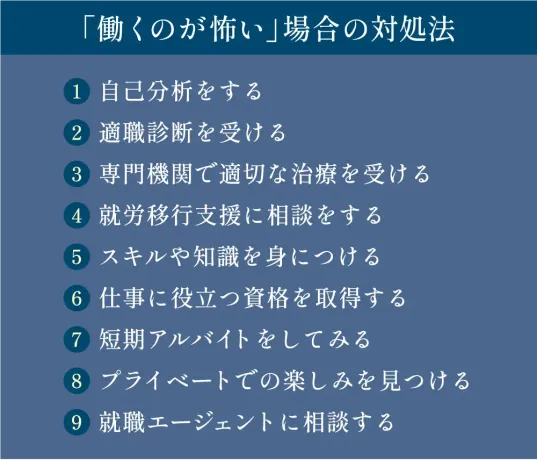 「働くのが怖い」場合の対処法