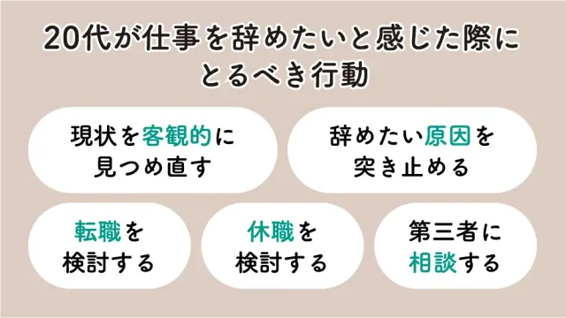 20代が仕事を辞めたいと感じた際にとるべき行動