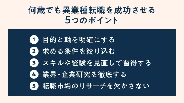 何歳でも異業種転職を成功させる5つのポイント