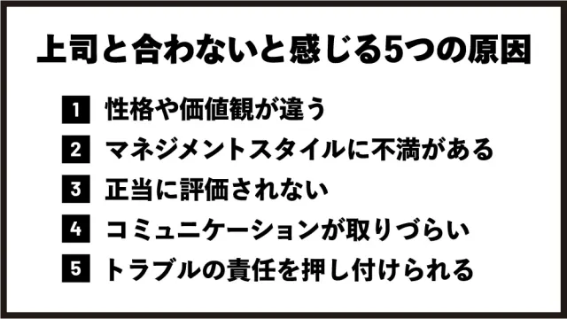上司と合わないと感じる5つの原因