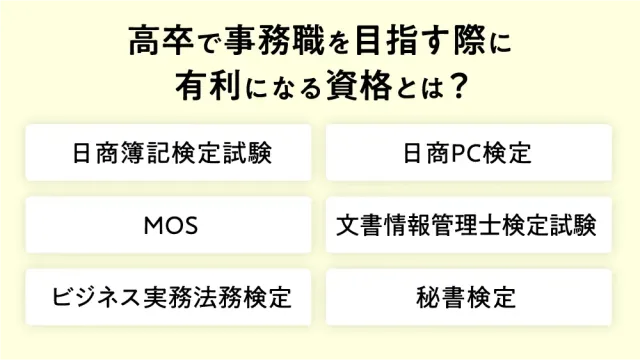 高卒で事務職を目指す際に有利になる資格とは?