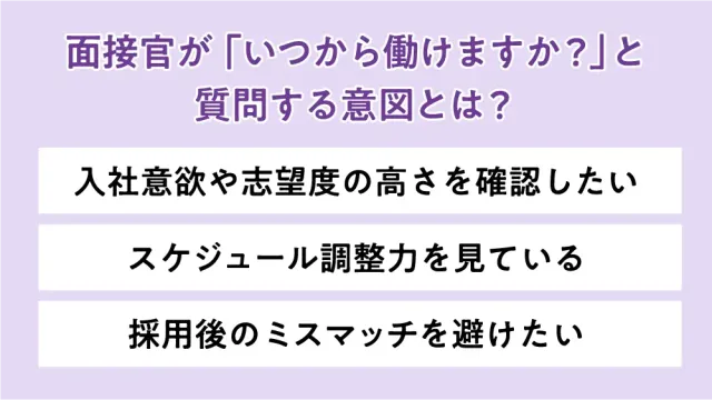 面接官が「いつから働けますか?」と質問する意図とは?