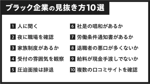 ブラック企業の見抜き方10選