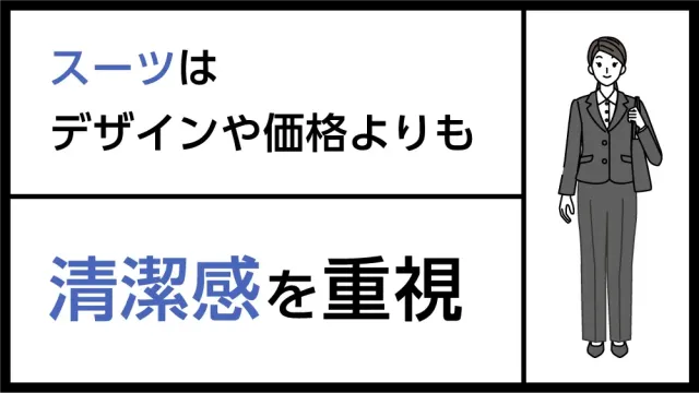 スーツはデザインや価格よりも清潔感を重視
