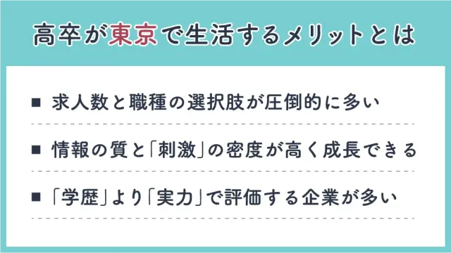 高卒が東京で生活するメリットとは