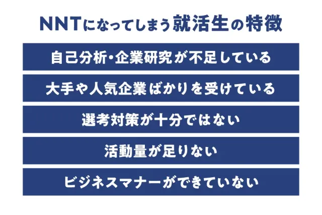 NNTになってしまう就活生の特徴