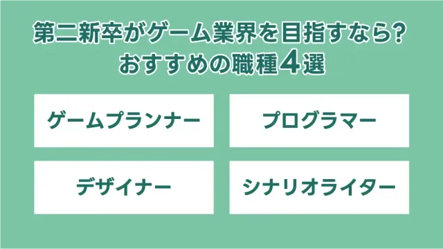 第二新卒がゲーム業界を目指すなら?おすすめの職種4選