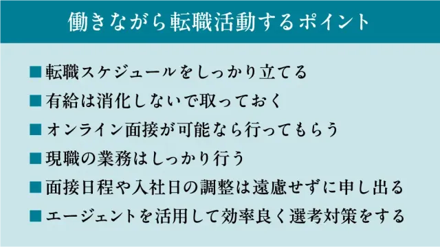働きながら転職活動するポイント