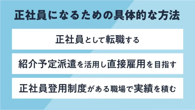 正社員になるための具体的な方法