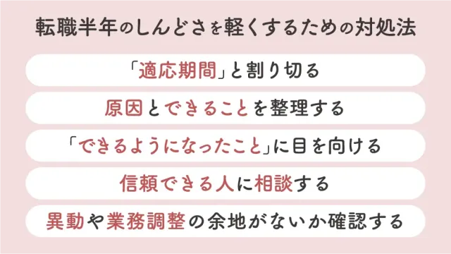 転職半年のしんどさを軽くするための対処法