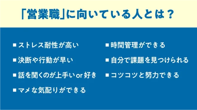 「営業職」に向いている人とは?