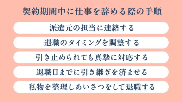 契約期間中に仕事を辞める際の手順
