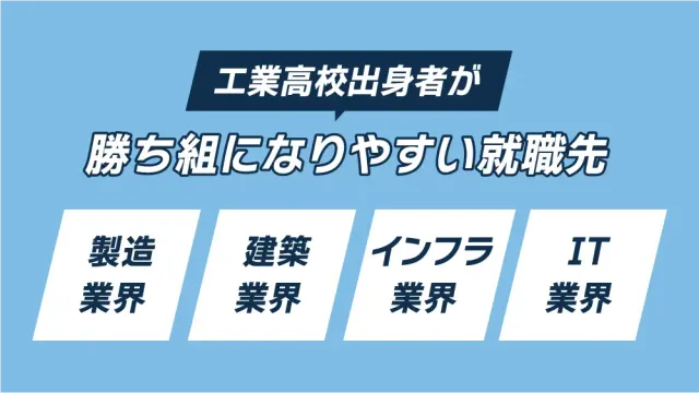 工業高校出身者が勝ち組になりやすい就職先