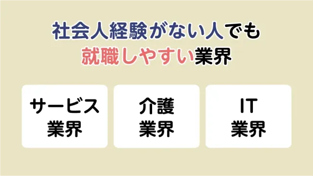 社会人経験がない人でも就職しやすい業界
