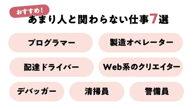 おすすめ!あまり人と関わらない仕事7選